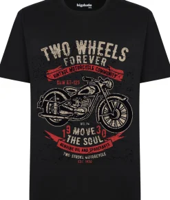 Bigdude Bike Print T-Shirt Black Tall