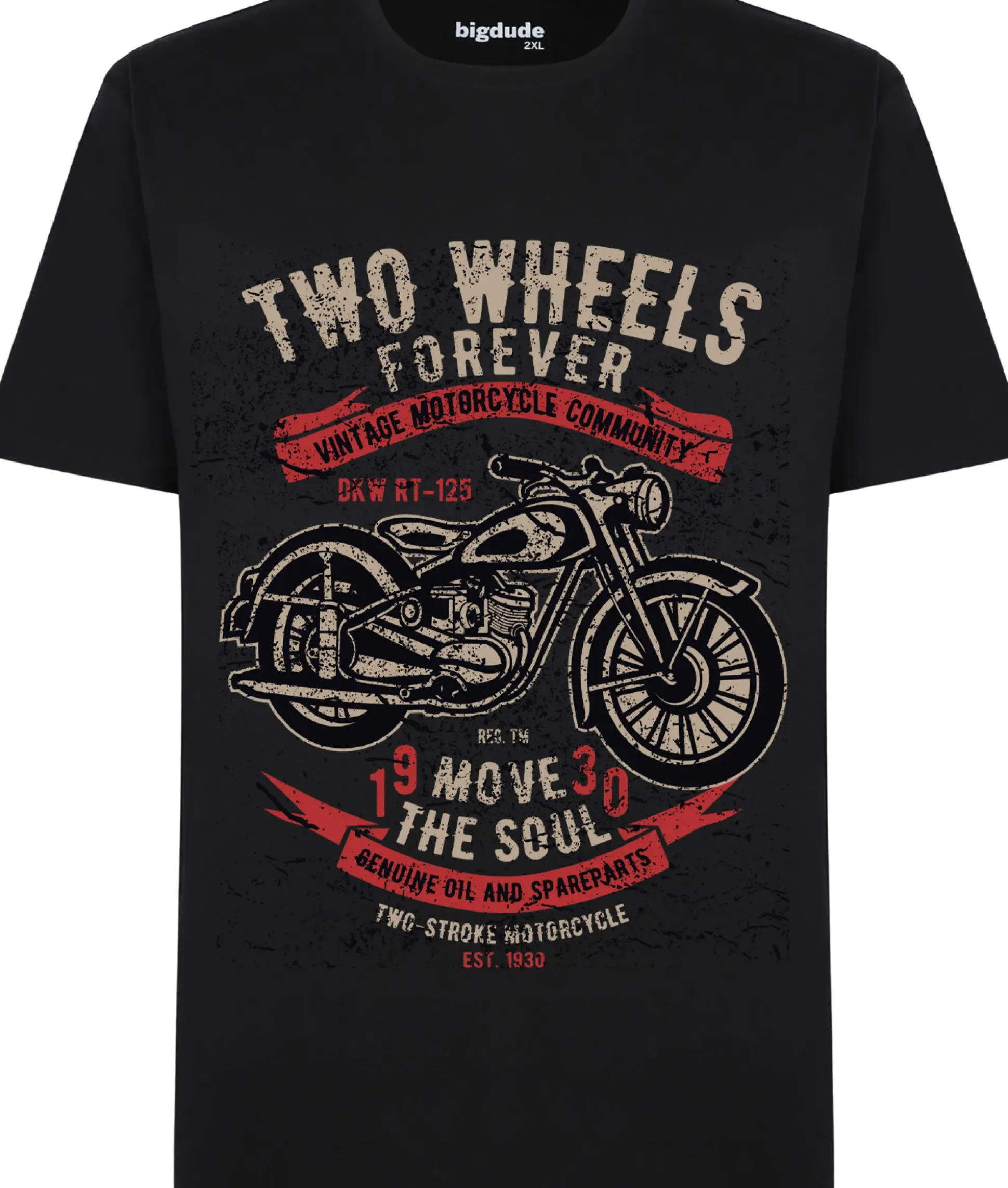 Bigdude Bike Print T-Shirt Black
