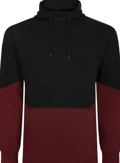 Bigdude Block Panel Hoody Black/Burgundy