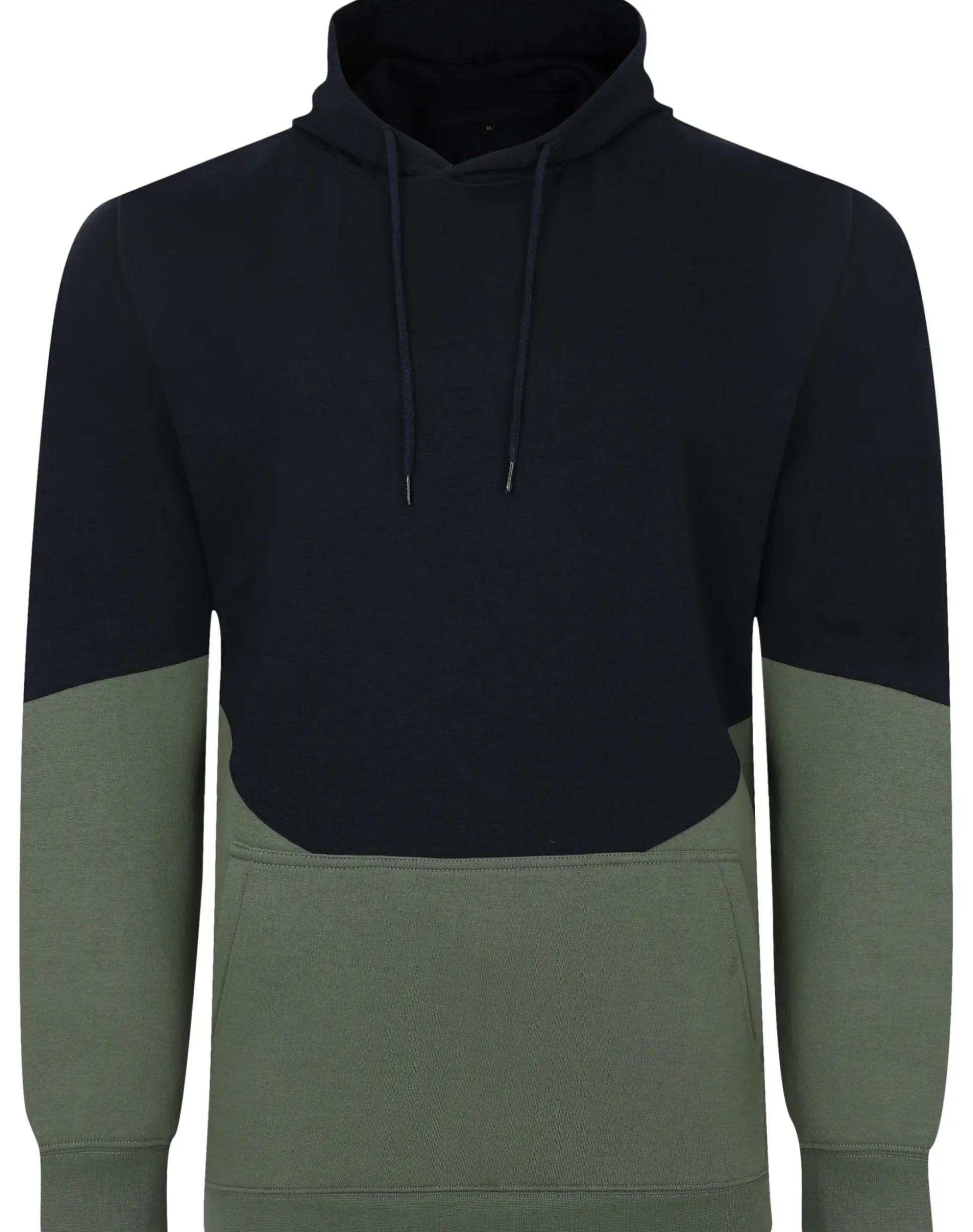 Bigdude Block Panel Hoody Navy/Sage Green