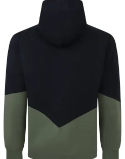 Bigdude Block Panel Hoody Navy/Sage Green