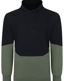 Bigdude Block Panel Hoody Navy/Sage Green Tall