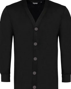 Bigdude Brushed Fleece Cardigan Black