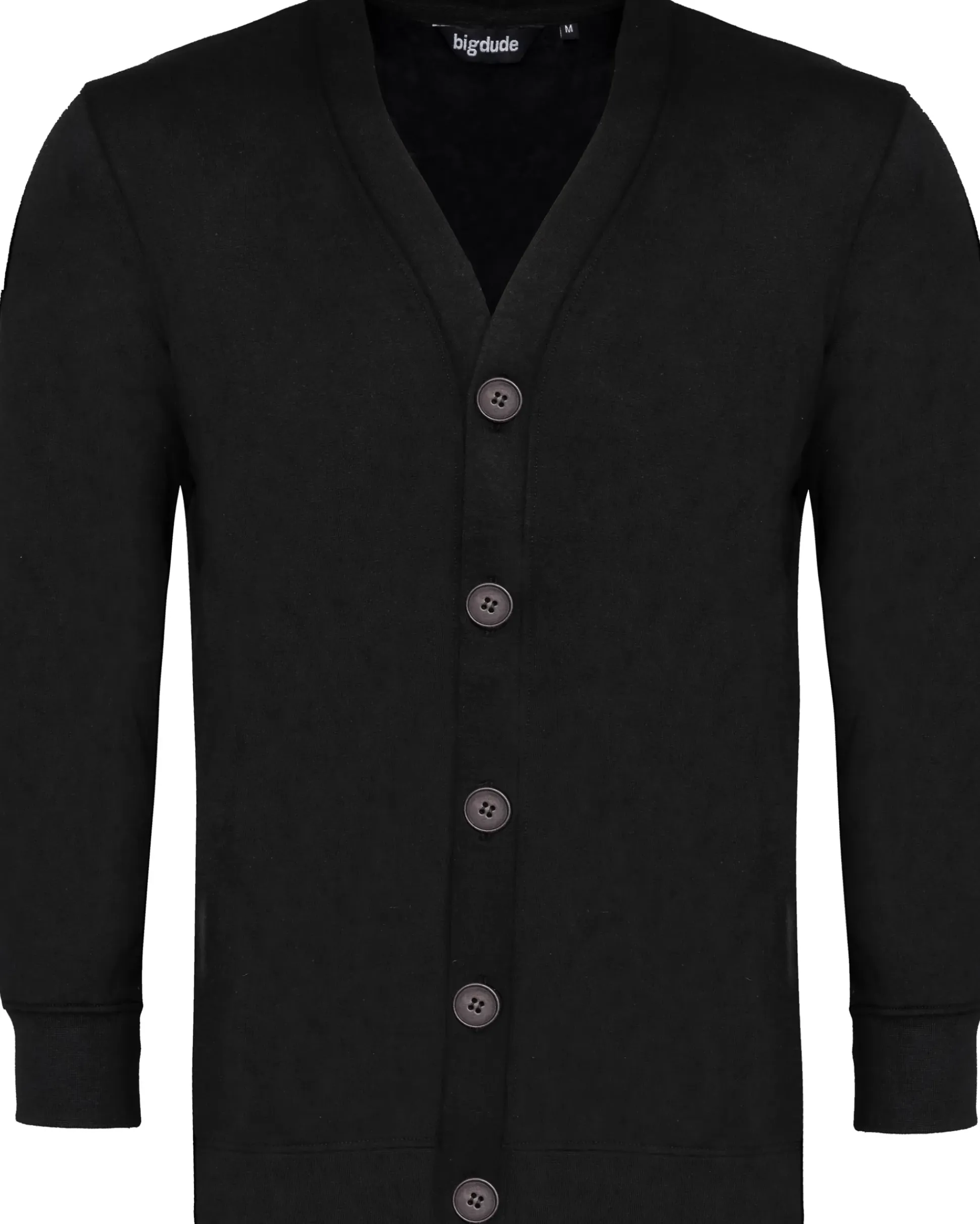 Bigdude Brushed Fleece Cardigan Black