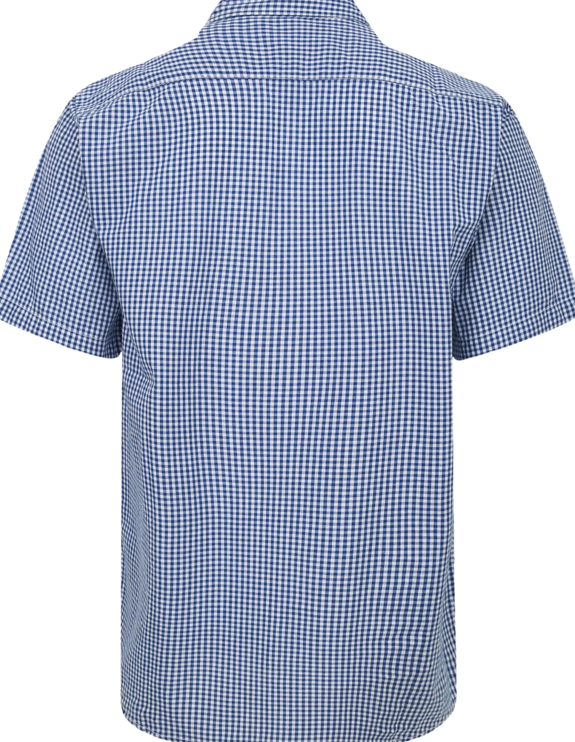 Bigdude Button Down Collar Checked Shirt Royal Blue/White