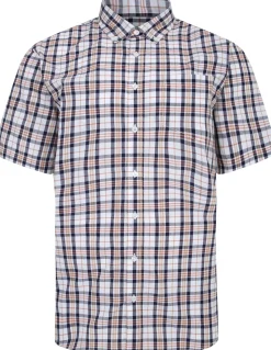 Bigdude Button Down Collar Checked Shirt Yellow/Navy