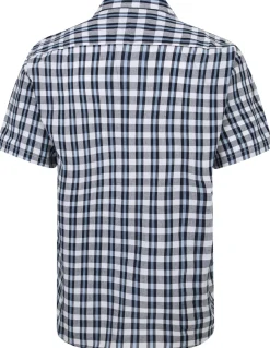 Bigdude Button Down Collar Checked Shirt Navy/Light Blue