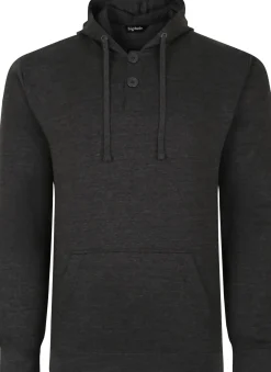 Bigdude Buttoned Pullover Hoody Charcoal