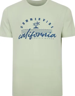 Bigdude California Print T-Shirt Light Green