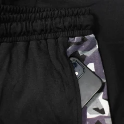 Bigdude Camo Side Panel Loopback Jogger Shorts Black