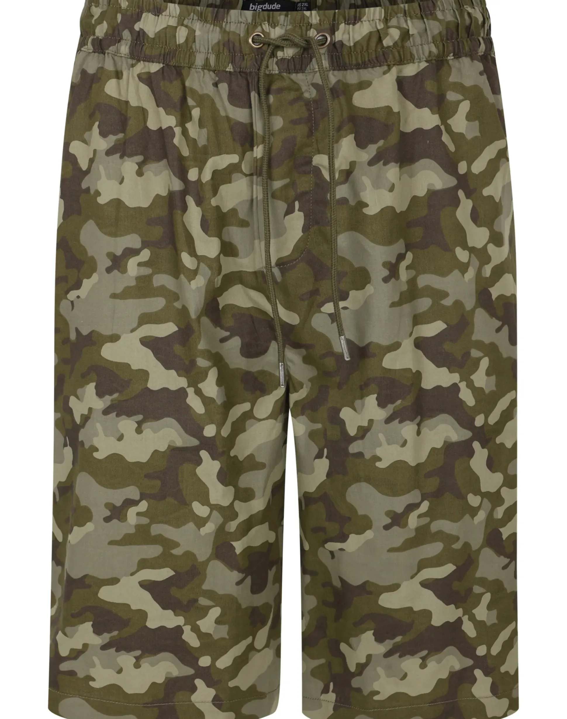 Bigdude Camouflage Print Cotton Shorts Khaki