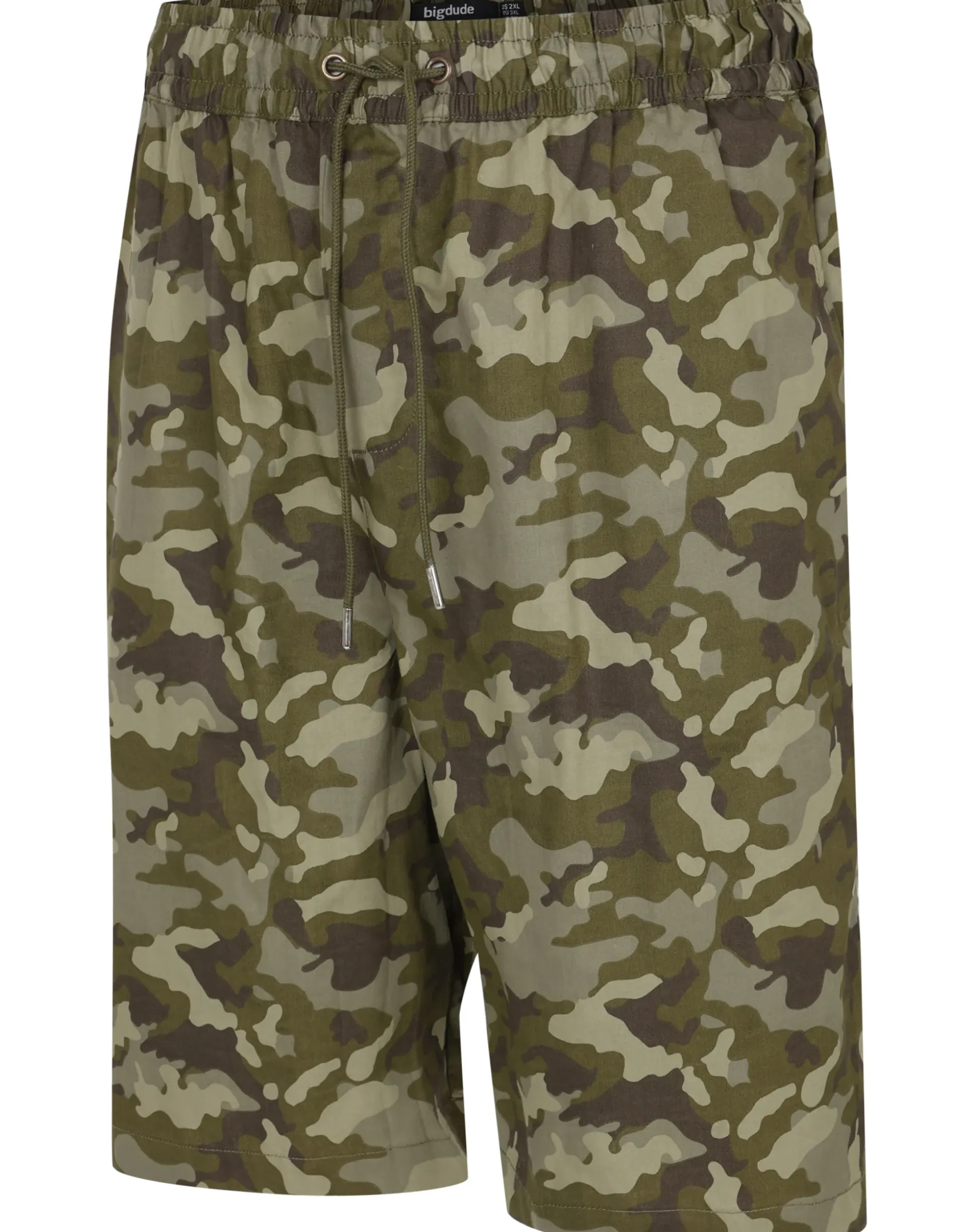 Bigdude Camouflage Print Cotton Shorts Khaki