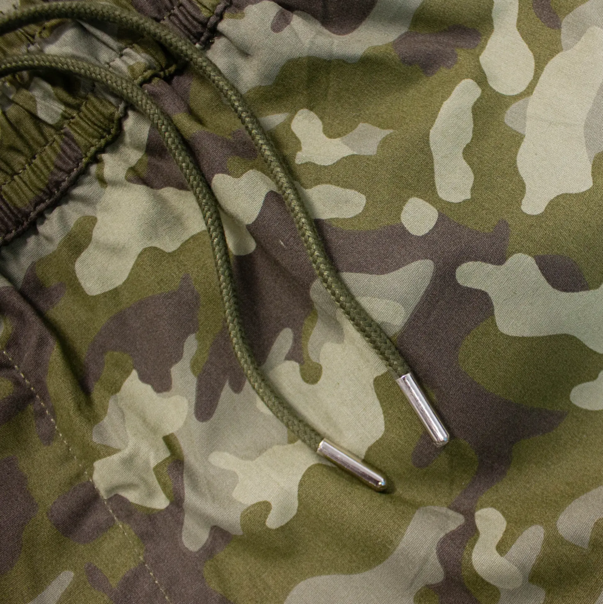 Bigdude Camouflage Print Cotton Shorts Khaki