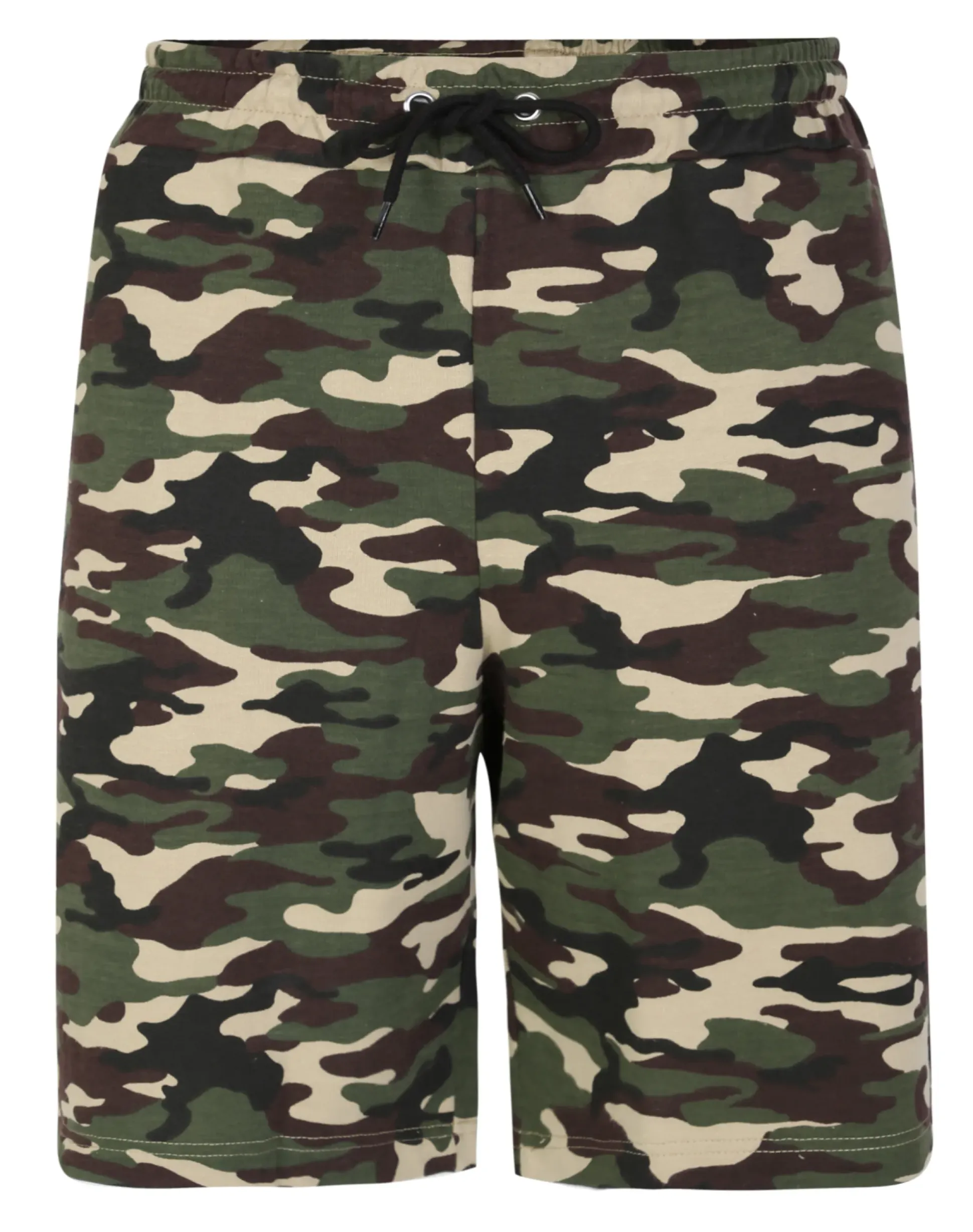Bigdude Camouflage Print Jogger Shorts Khaki