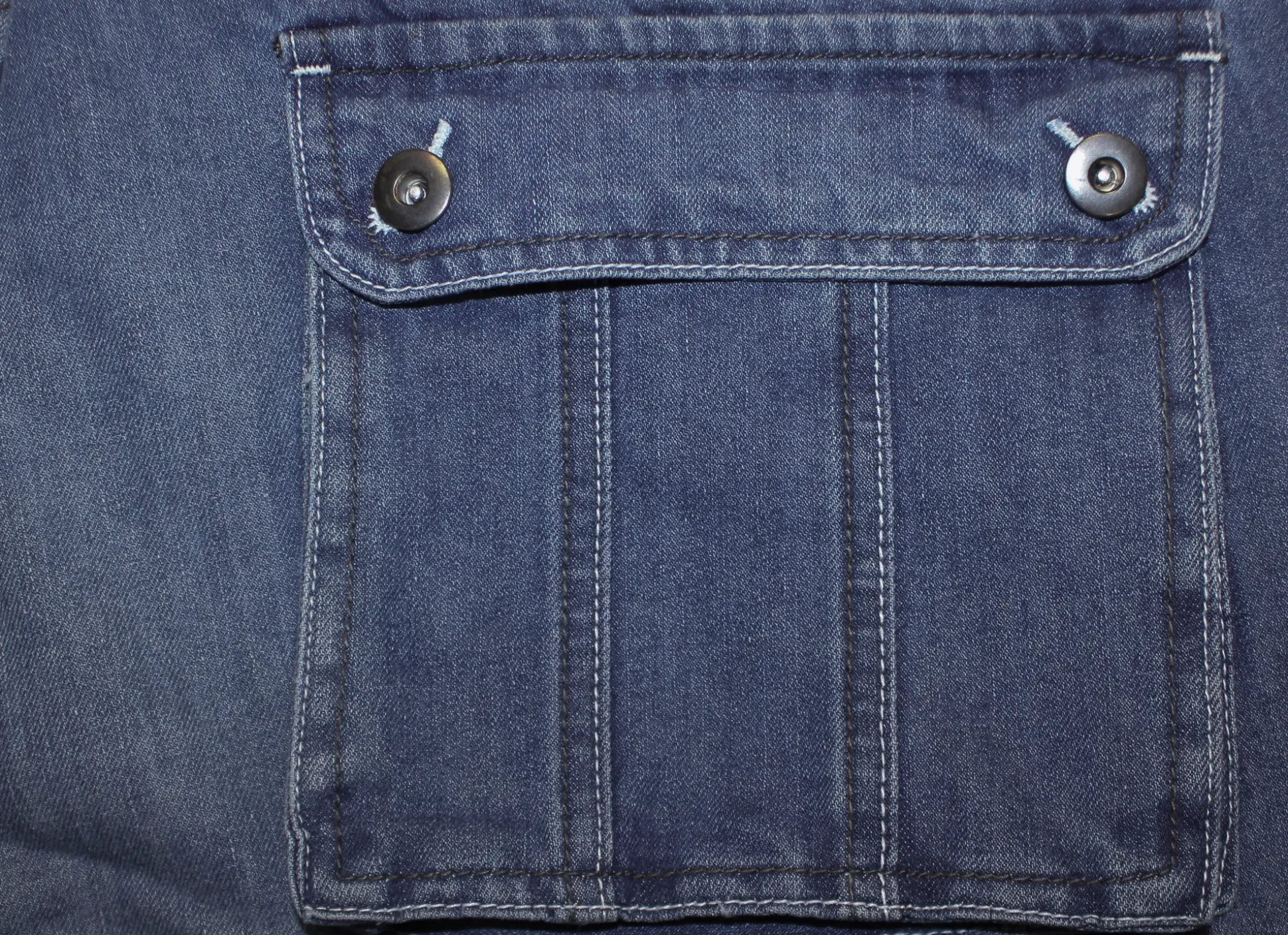 Bigdude Cargo Denim Shorts Mid Wash