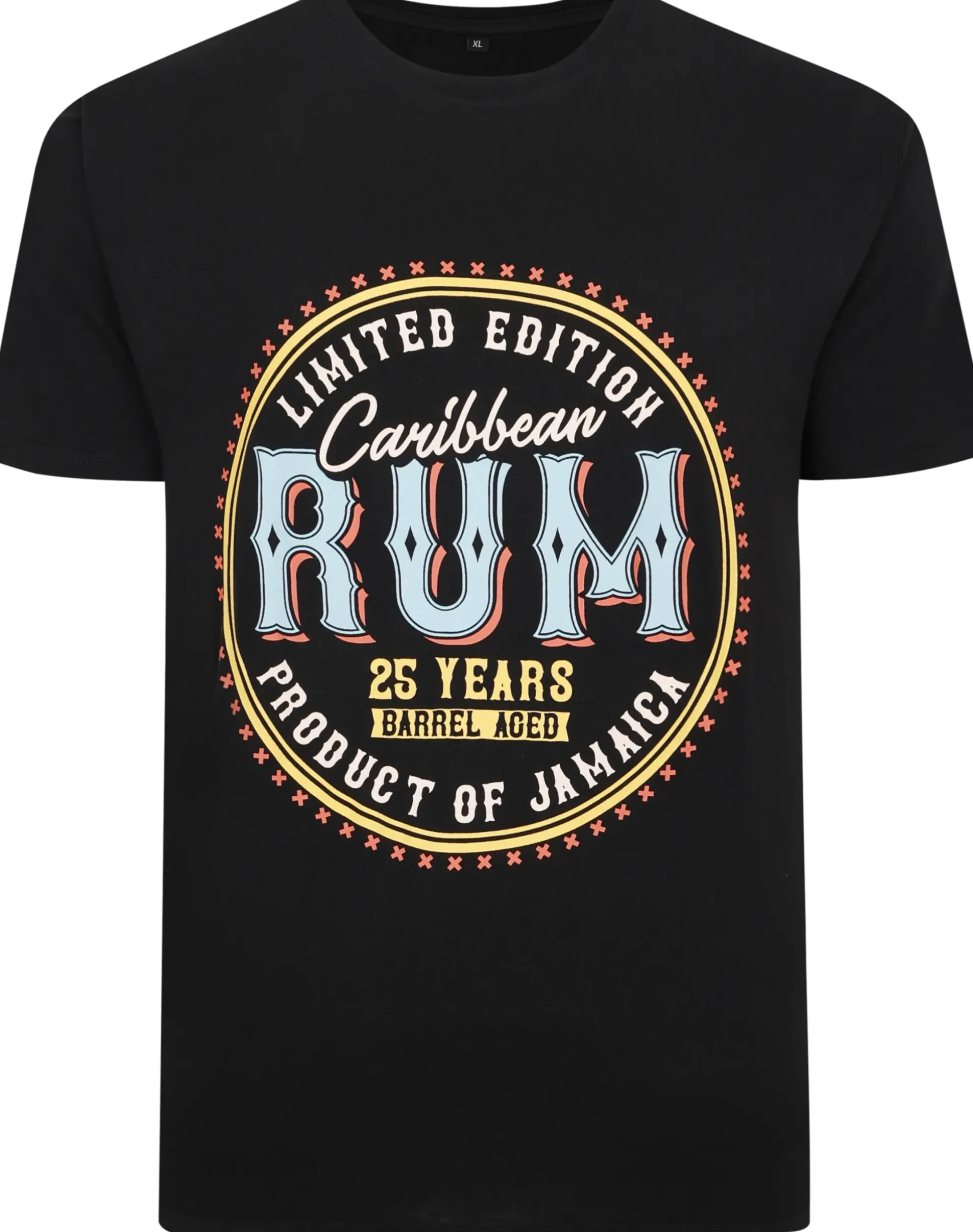 Bigdude Carribean Rum Print T-Shirt Black