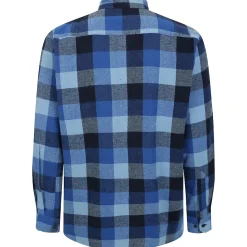 Bigdude Checked Flannel Long Sleeve Shirt Blue/Navy