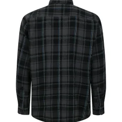 Bigdude Checked Flannel Long Sleeve Shirt Charcoal/Blue
