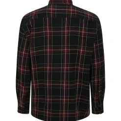 Bigdude Checked Flannel Long Sleeve Shirt Burgundy/Black