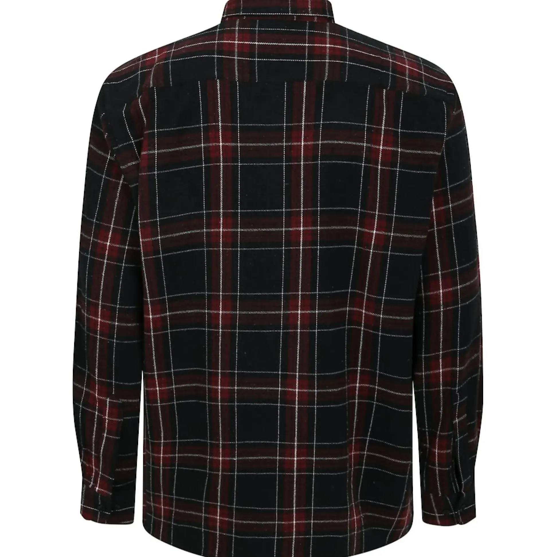 Bigdude Checked Flannel Long Sleeve Shirt Burgundy/Black Tall