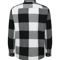 Bigdude Checked Flannel Long Sleeve Shirt Black/White Tall