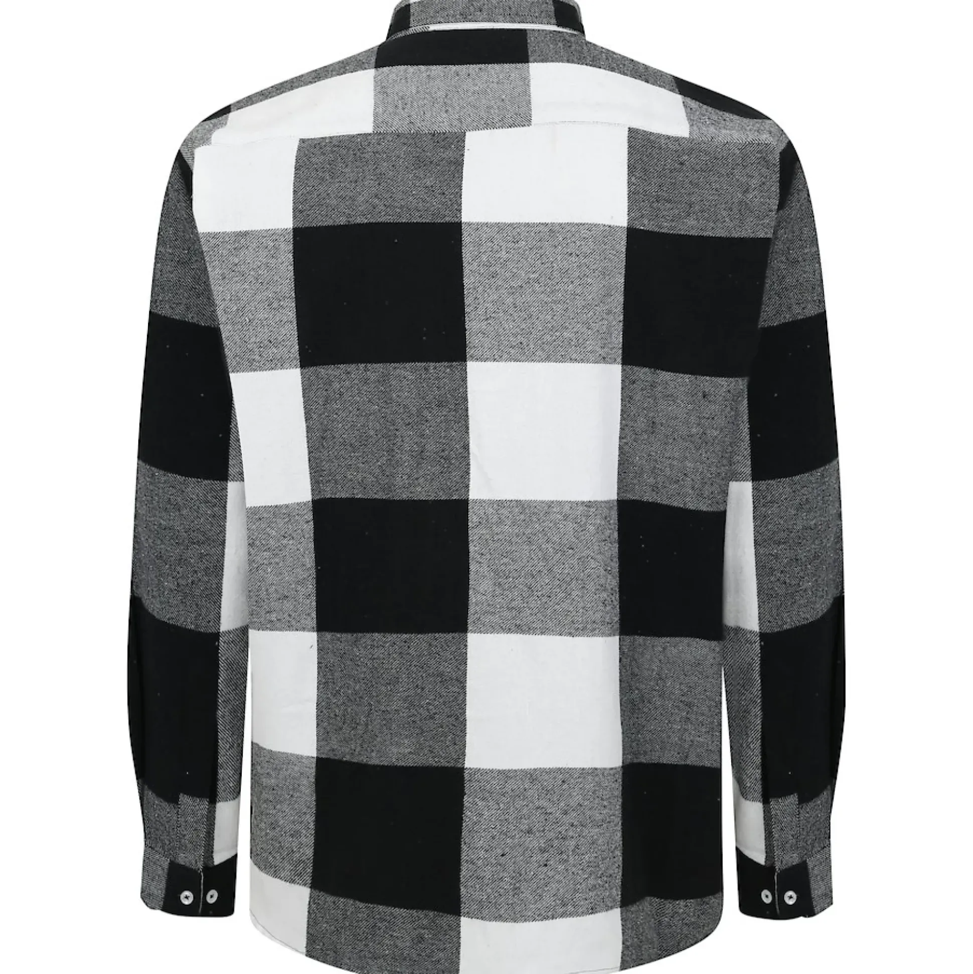 Bigdude Checked Flannel Long Sleeve Shirt Black/White Tall