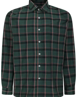 Bigdude Checked Poplin Long Sleeve Shirt Green/Red