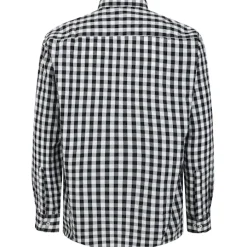 Bigdude Checked Poplin Long Sleeve Shirt Black/White