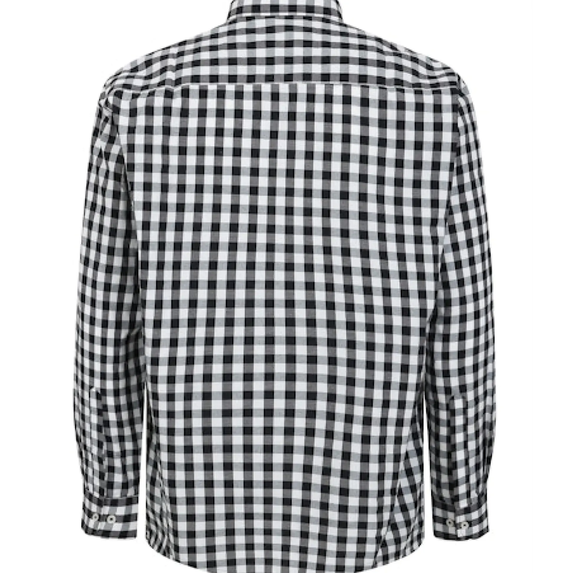 Bigdude Checked Poplin Long Sleeve Shirt Black/White