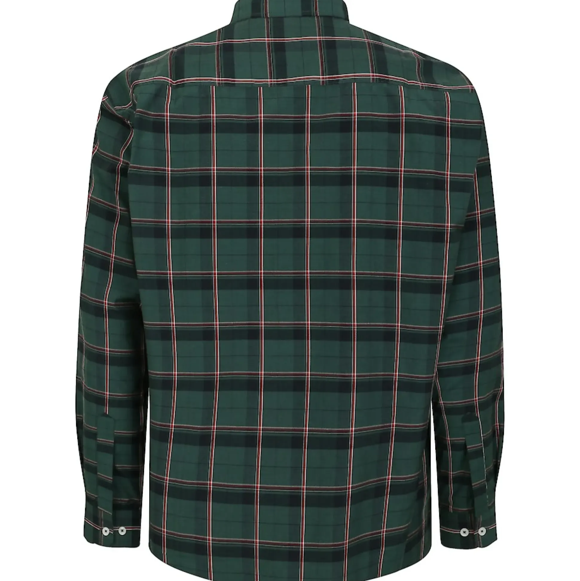 Bigdude Checked Poplin Long Sleeve Shirt Green/Red Tall