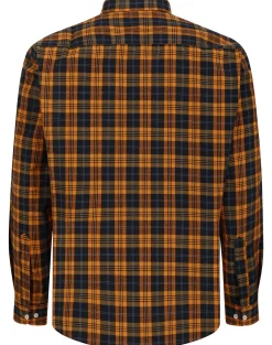 Bigdude Checked Poplin Long Sleeve Shirt Orange/Black Tall