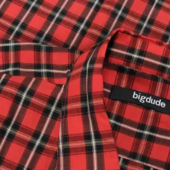 Bigdude Checked Poplin Short Sleeve Shirt Pepper Red/Black