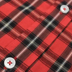 Bigdude Checked Poplin Short Sleeve Shirt Pepper Red/Black