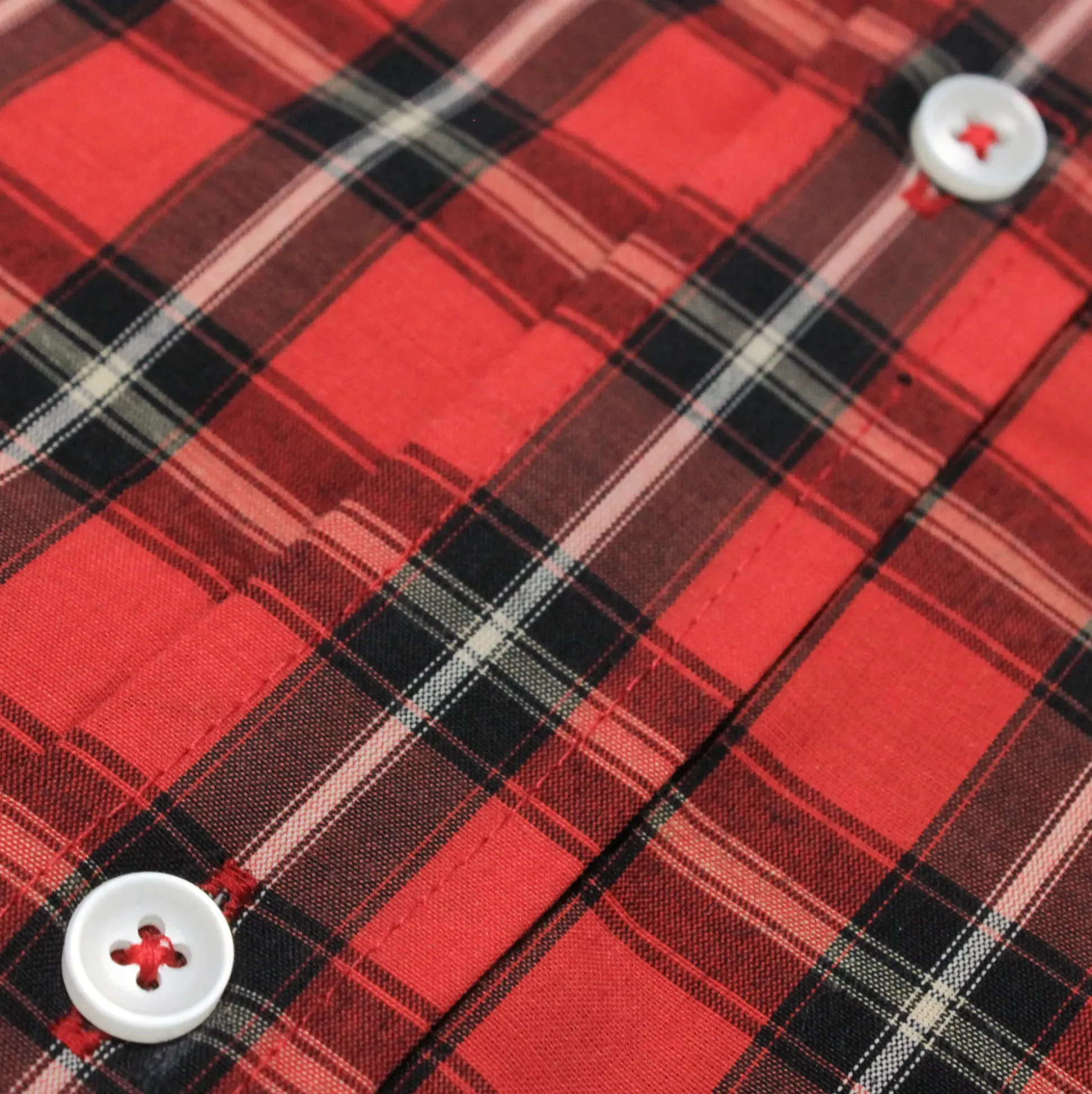 Bigdude Checked Poplin Short Sleeve Shirt Pepper Red/Black Tall
