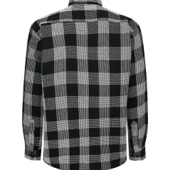 Bigdude Checked Waffle Shirt Black/White
