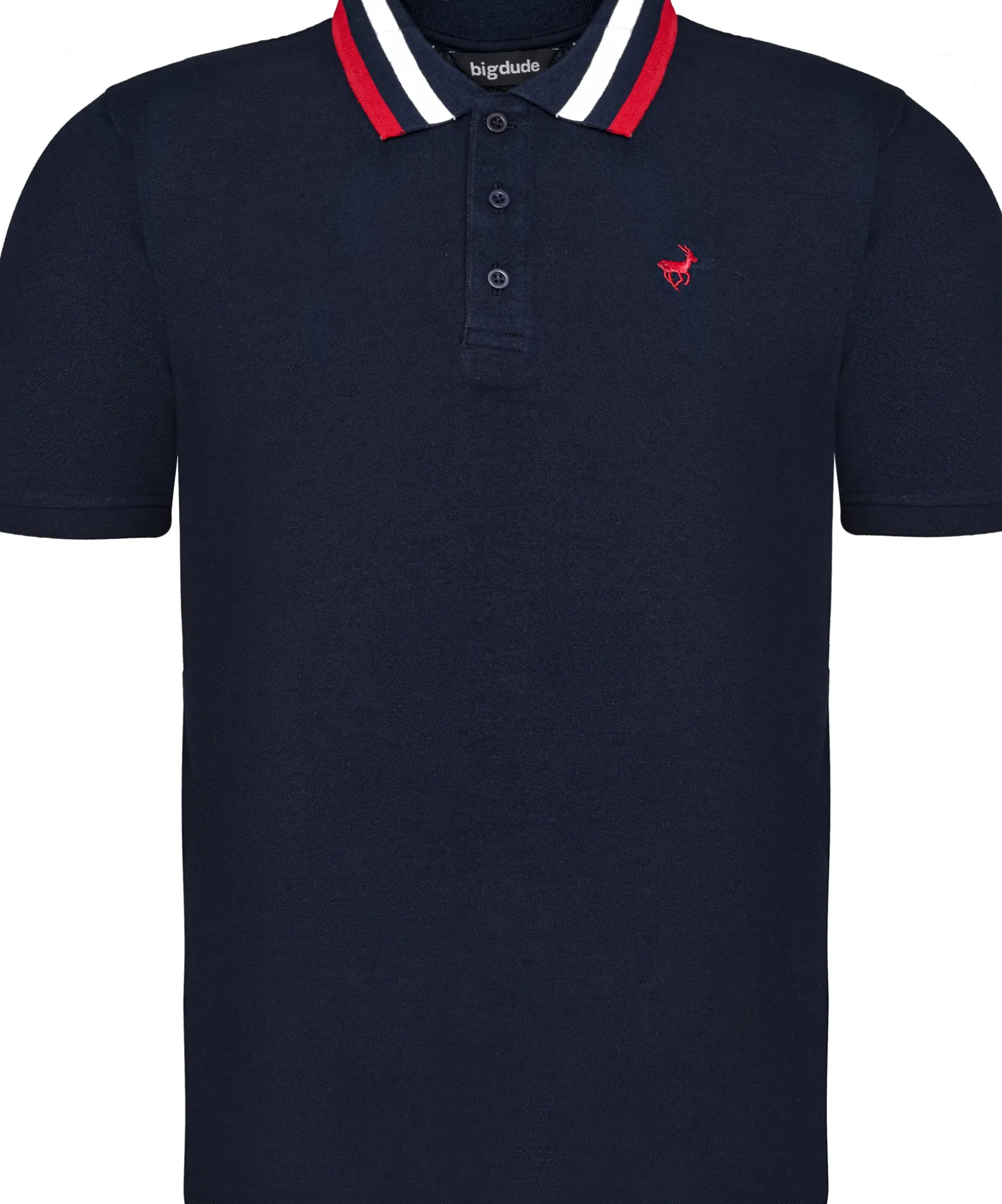 Bigdude Chunky Tipped Polo Shirt Navy