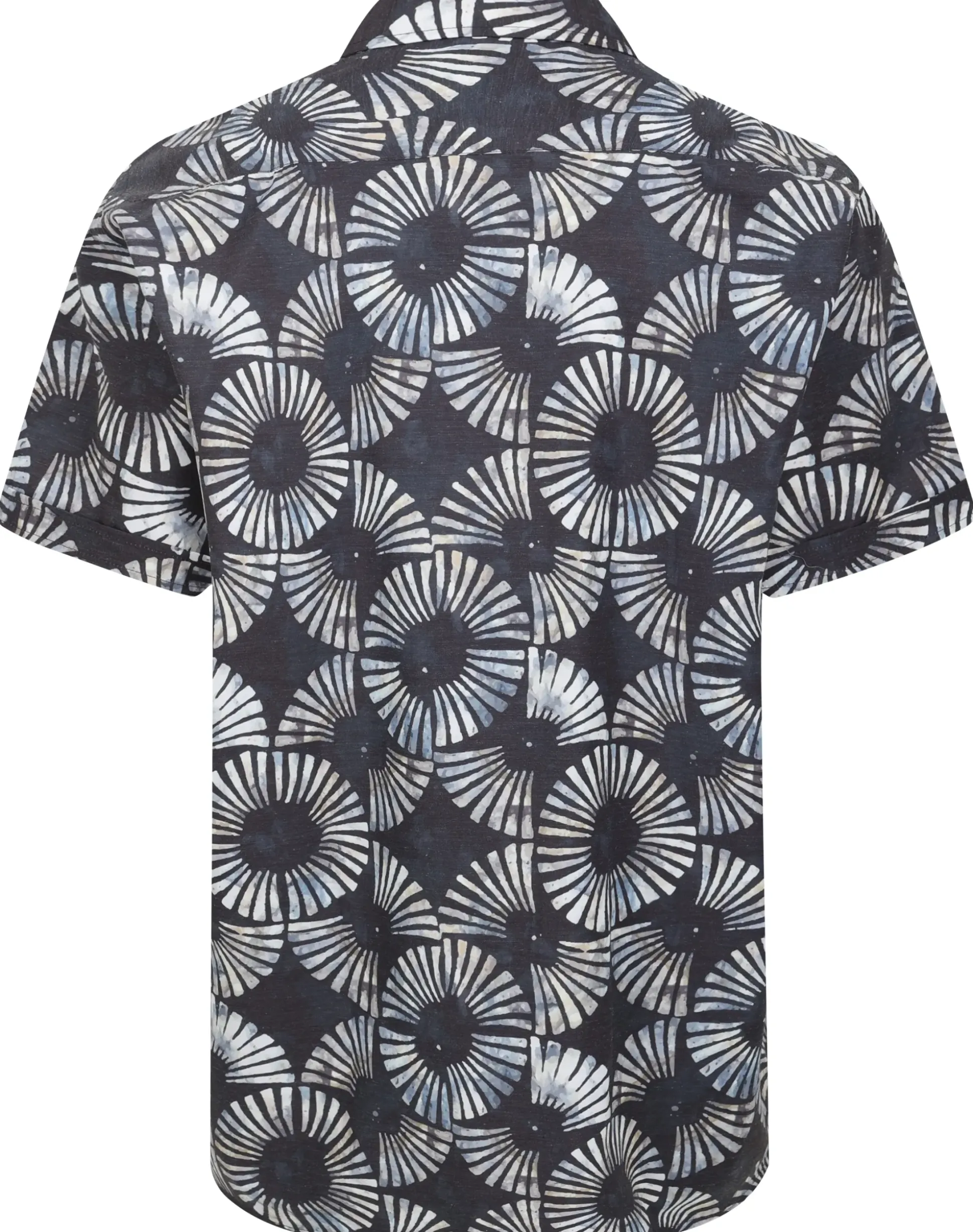 Bigdude Circles Allover Printed Short Sleeve Shirt Charcoal