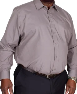 Bigdude Classic Long Sleeve Poplin Shirt Charcoal