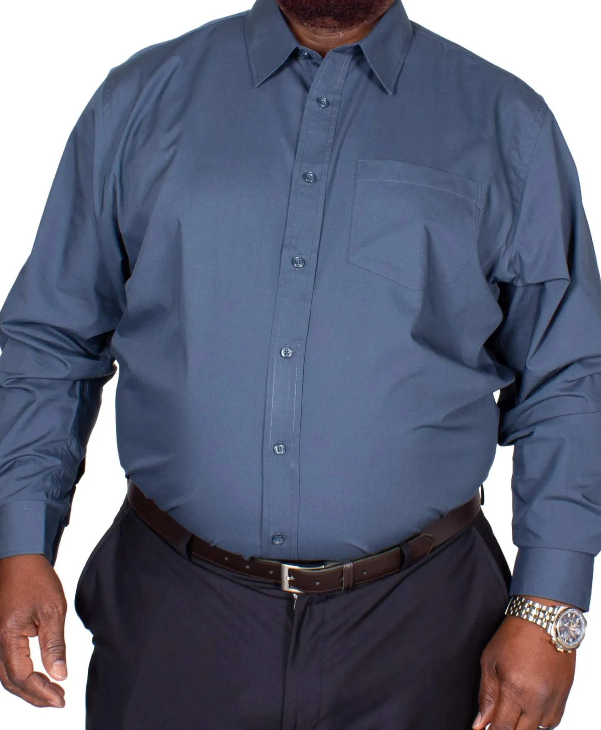 Bigdude Classic Long Sleeve Poplin Shirt Petrol