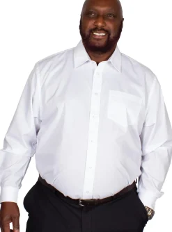 Bigdude Classic Long Sleeve Poplin Shirt White Tall
