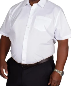 Bigdude Classic Short Sleeve Poplin Shirt White