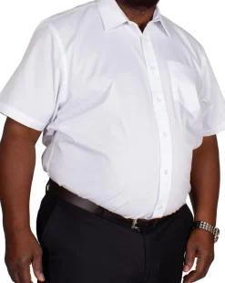Bigdude Classic Short Sleeve Poplin Shirt White