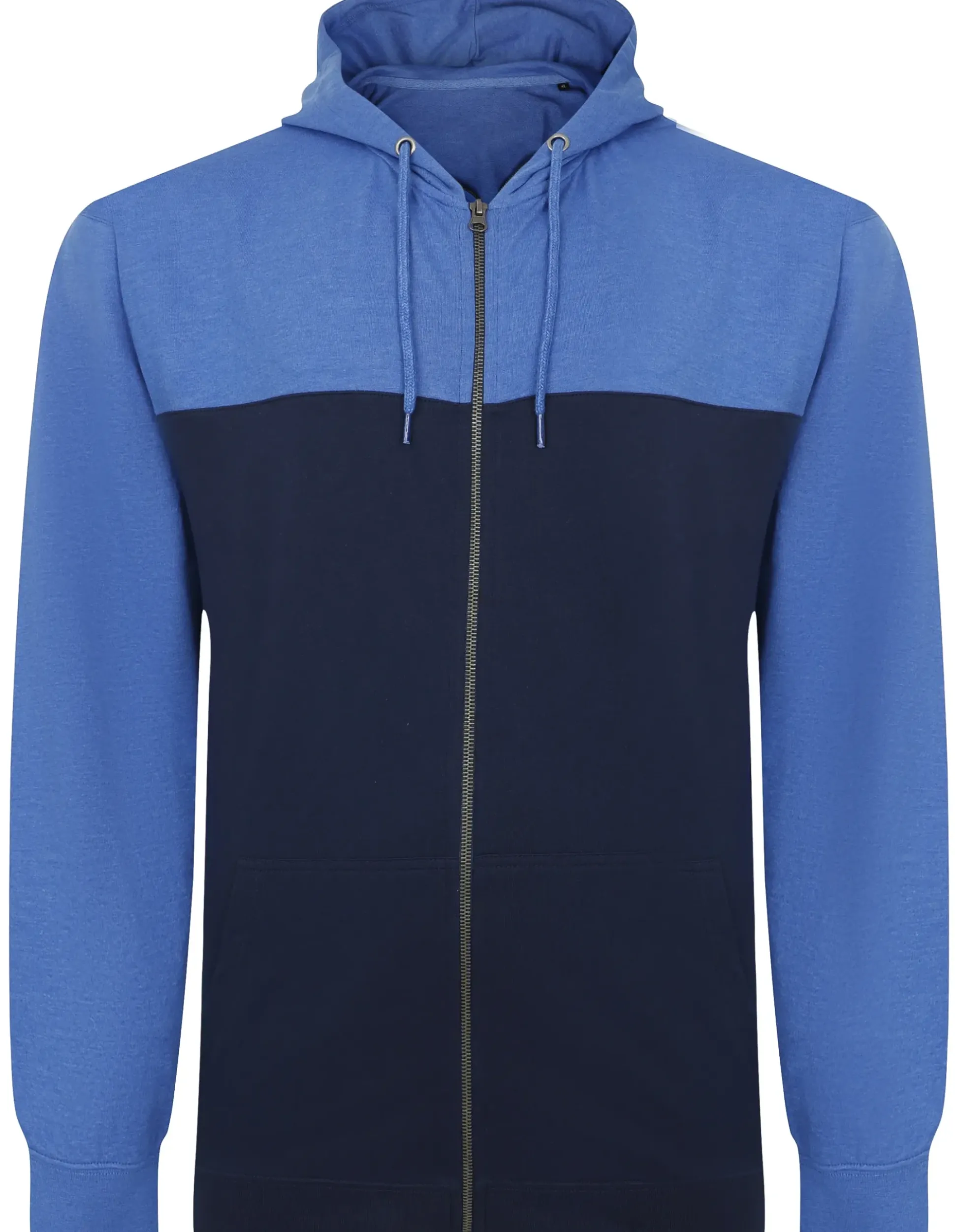 Bigdude Color Block Zipped Hoody Navy/Royal Blue Tall