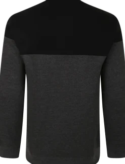 Bigdude Colour Block Jumper Black/Charcoal