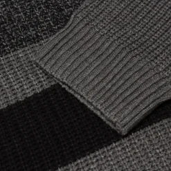 Bigdude Colour Block Knitted Jumper Charcoal Marl