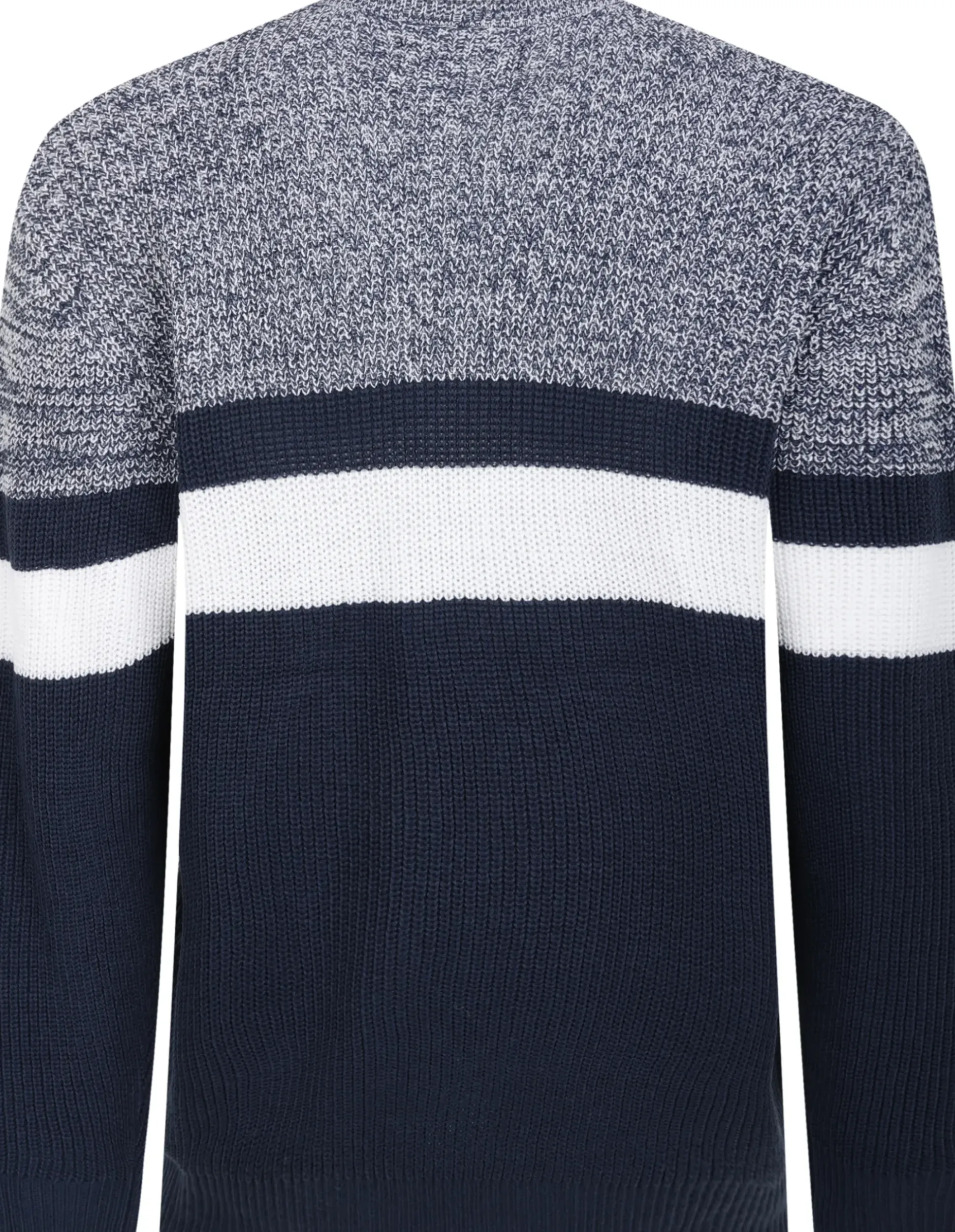Bigdude Colour Block Knitted Jumper Navy