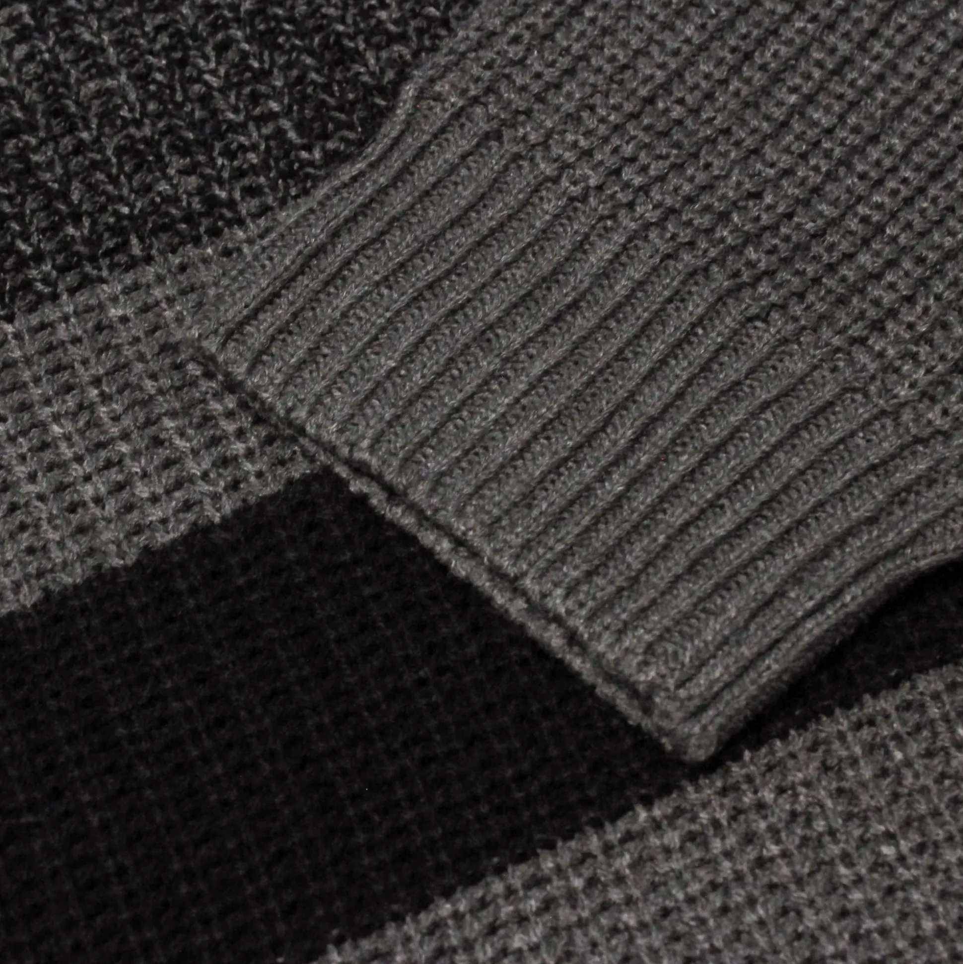 Bigdude Colour Block Knitted Jumper Tall Charcoal Marl