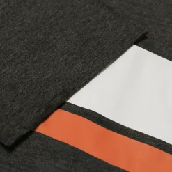 Bigdude Contrast Collar Striped Polo Shirt Charcoal