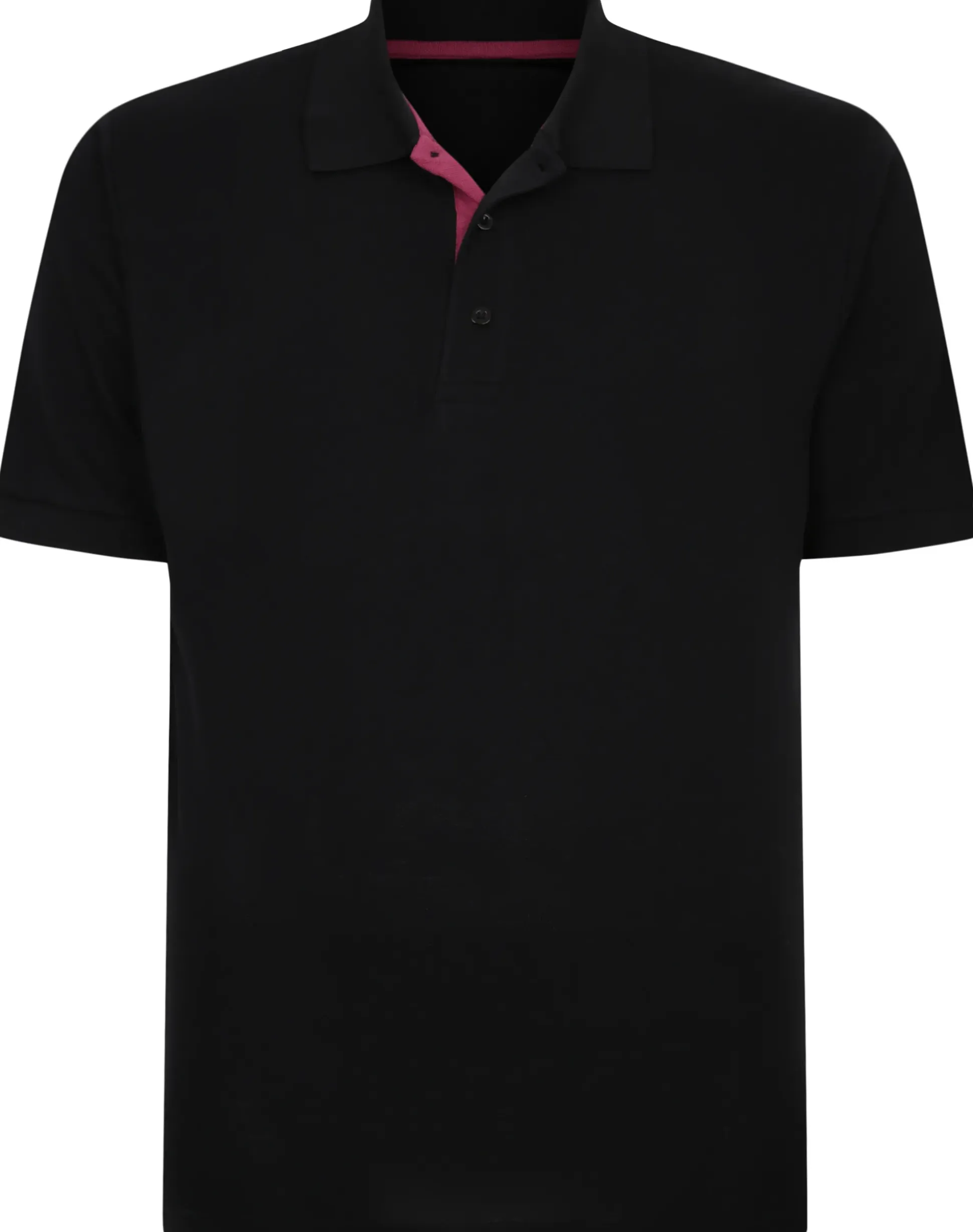 Bigdude Contrast Placket Polo Shirt Black Tall
