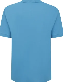 Bigdude Contrast Placket Polo Shirt Bright Blue